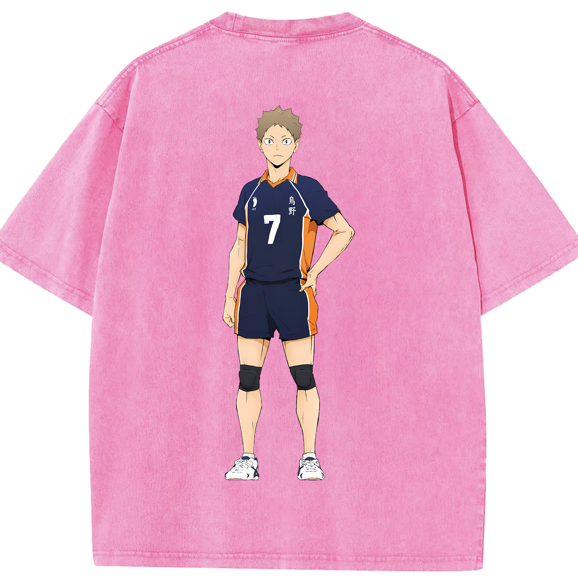 （画像用） ハイキュー!! Haikyu!! 綿100% ヴィンテージ風 半袖Tシャツ（背面プリント）